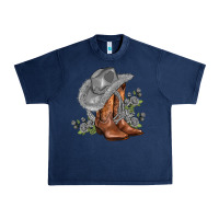Navy gray cowgirl and roses Urban Heavy Tee - AdoDesignShop