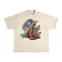 Sandshell gray cowgirl and roses Urban Heavy Tee - AdoDesignShop