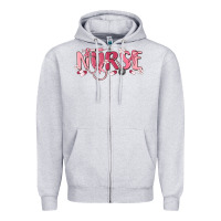 Heather Grey nurse breast cancer awareness Zipper Hoodie - MaliasSmallBusiness
