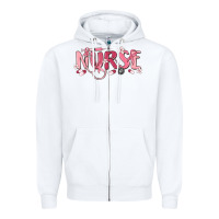 White nurse breast cancer awareness Zipper Hoodie - MaliasSmallBusiness