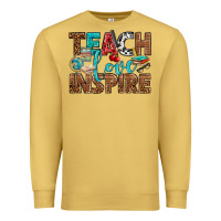 Antique Gold Teach Love Inspire With Leopard Premium Sweatshirt - BundleAndBundleShop