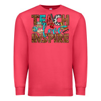 Cardinal Teach Love Inspire With Leopard Premium Sweatshirt - BundleAndBundleShop