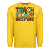 Lemon Teach Love Inspire With Leopard Premium Sweatshirt - BundleAndBundleShop