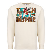 Sandshell Teach Love Inspire With Leopard Premium Sweatshirt - BundleAndBundleShop