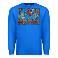 True Royal Teach Love Inspire With Leopard Premium Sweatshirt - BundleAndBundleShop