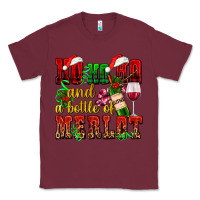 Burgundy ho ho ho and a bottle of merlot Classic Tee - AdoDesignShop