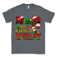 Charcoal Heather ho ho ho and a bottle of merlot Classic Tee - AdoDesignShop