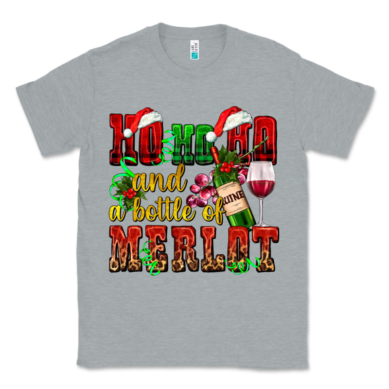 Ho Ho Ho And A Bottle Of Merlot Classic Tee by AdoDesignShop | Teevron
