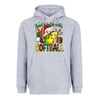 Heather Grey santa's favorite softball bbs Heavyweight Hoodie - BundleAndBundleShop