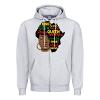 Heather Grey black woman africa silhouette Zipper Hoodie - MaliasSmallBusiness