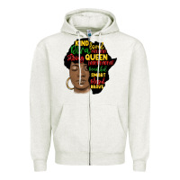 Oatmeal Heather black woman africa silhouette Zipper Hoodie - MaliasSmallBusiness