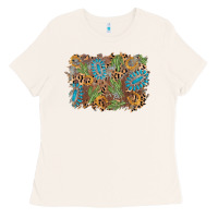 Bone horseshoe leopard gemstone cactus background Ladies Tee - AdoDesignShop