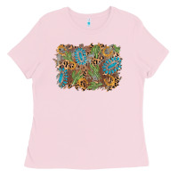 Bubblegum Pink horseshoe leopard gemstone cactus background Ladies Tee - AdoDesignShop