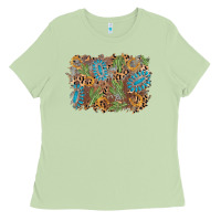 Matcha horseshoe leopard gemstone cactus background Ladies Tee - AdoDesignShop