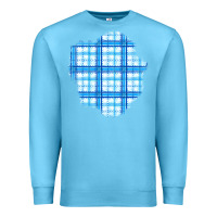 Ocean Blue Winter Tartan Patch Premium Sweatshirt - BundleAndBundleShop