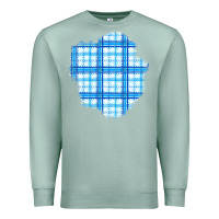 Seafoam Winter Tartan Patch Premium Sweatshirt - BundleAndBundleShop