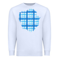 White Winter Tartan Patch Premium Sweatshirt - BundleAndBundleShop