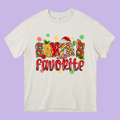 Santa's Favorite Heavy Core Tee Designed By Maliassmallbusiness