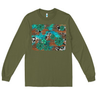 Army Green gemstone wood and cowhide background Long Sleeve Tee - Artiststas