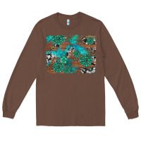 Chestnut gemstone wood and cowhide background Long Sleeve Tee - Artiststas
