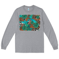 Heather Grey gemstone wood and cowhide background Long Sleeve Tee - Artiststas