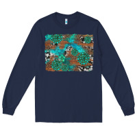 Navy gemstone wood and cowhide background Long Sleeve Tee - Artiststas