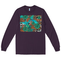 Plum gemstone wood and cowhide background Long Sleeve Tee - Artiststas