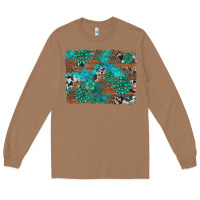 Toasted Coconut gemstone wood and cowhide background Long Sleeve Tee - Artiststas