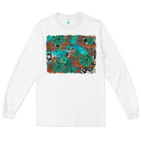 White gemstone wood and cowhide background Long Sleeve Tee - Artiststas