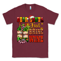 Burgundy dear santa just bring wine Classic Tee - AdoDesignShop