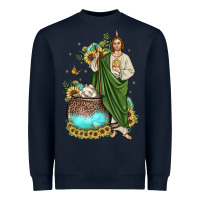 Navy san judas coffee cup sunflower Heavyweight Sweatshirt - JahusDesignShop