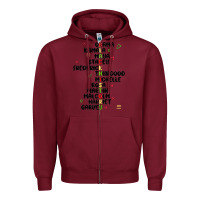 Burgundy black history Zipper Hoodie - MaliasSmallBusiness