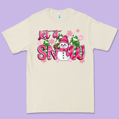 Pink Christmas Let It Snow Premium Tee Designed By Zillion Design Studio