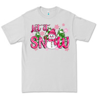 Dove Grey pink christmas let it snow Premium Tee - Zillion Design Studio