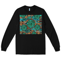 Black gemstone turquoises aztec leopard cowhide Long Sleeve Tee - Artiststas
