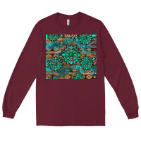 Burgundy gemstone turquoises aztec leopard cowhide Long Sleeve Tee - Artiststas