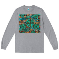 Heather Grey gemstone turquoises aztec leopard cowhide Long Sleeve Tee - Artiststas