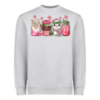 Heather Grey pink Christmas coffee Heavyweight Sweatshirt - JahusDesignShop