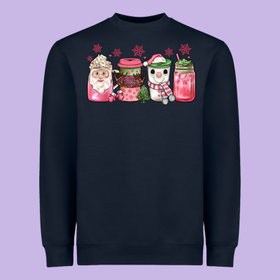 Pink Christmas Coffee Heavyweight Sweatshirt Designed By Jahusdesignshop