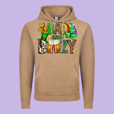 Bad And Boozy St. Patricks Day Vintage Hoodie Designed By Neo Western