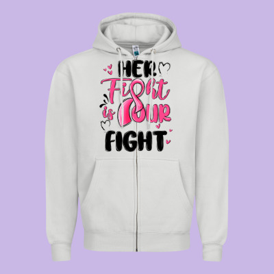 Her Fight Is Our Fight Zipper Hoodie Designed By Maliassmallbusiness