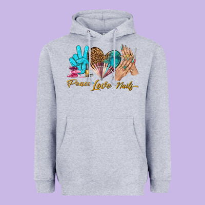 Peace Love Nails Bbs Heavyweight Hoodie Designed By Bundleandbundleshop