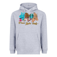 Heather Grey peace love nails bbs Heavyweight Hoodie - BundleAndBundleShop