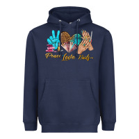 Navy peace love nails bbs Heavyweight Hoodie - BundleAndBundleShop