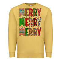 Antique Gold Merry Merry Merry Christmas Premium Sweatshirt - BundleAndBundleShop