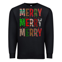 Black Merry Merry Merry Christmas Premium Sweatshirt - BundleAndBundleShop