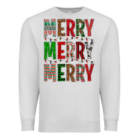 Dove Grey Merry Merry Merry Christmas Premium Sweatshirt - BundleAndBundleShop