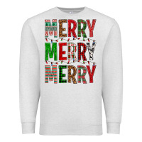 Oatmeal Heather Merry Merry Merry Christmas Premium Sweatshirt - BundleAndBundleShop