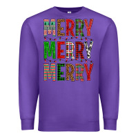 Purple Merry Merry Merry Christmas Premium Sweatshirt - BundleAndBundleShop