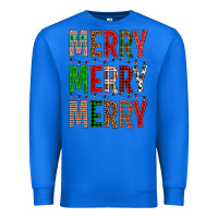 True Royal Merry Merry Merry Christmas Premium Sweatshirt - BundleAndBundleShop